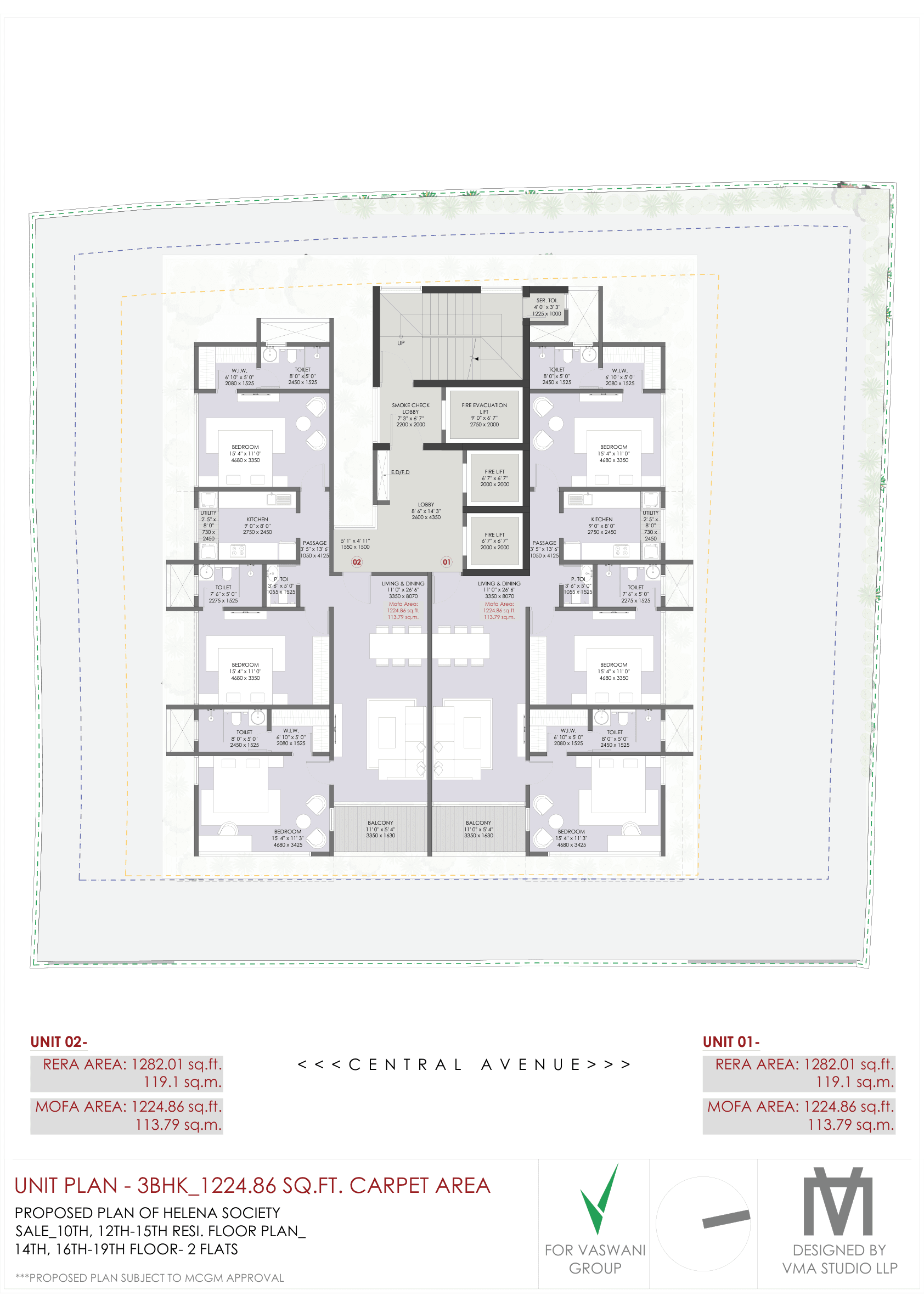 Central Avenue unit plan layout